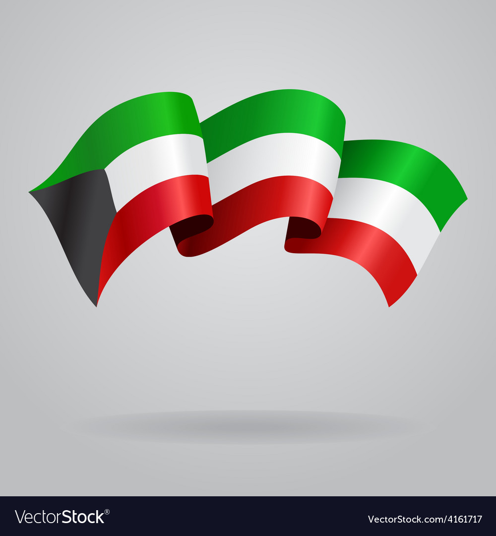 Download Kuwait waving flag Royalty Free Vector Image - VectorStock