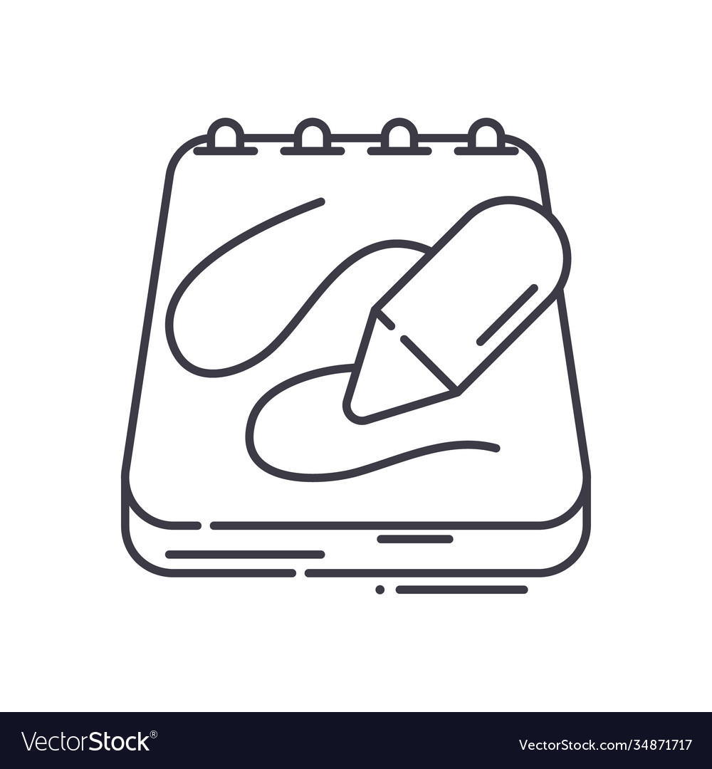 Sketchbook icon linear isolated Royalty Free Vector Image