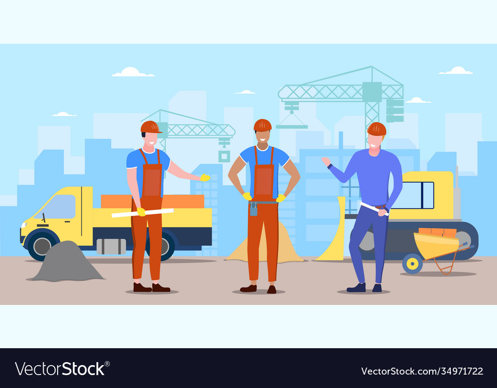 Builder worker concept Royalty Free Vector Image