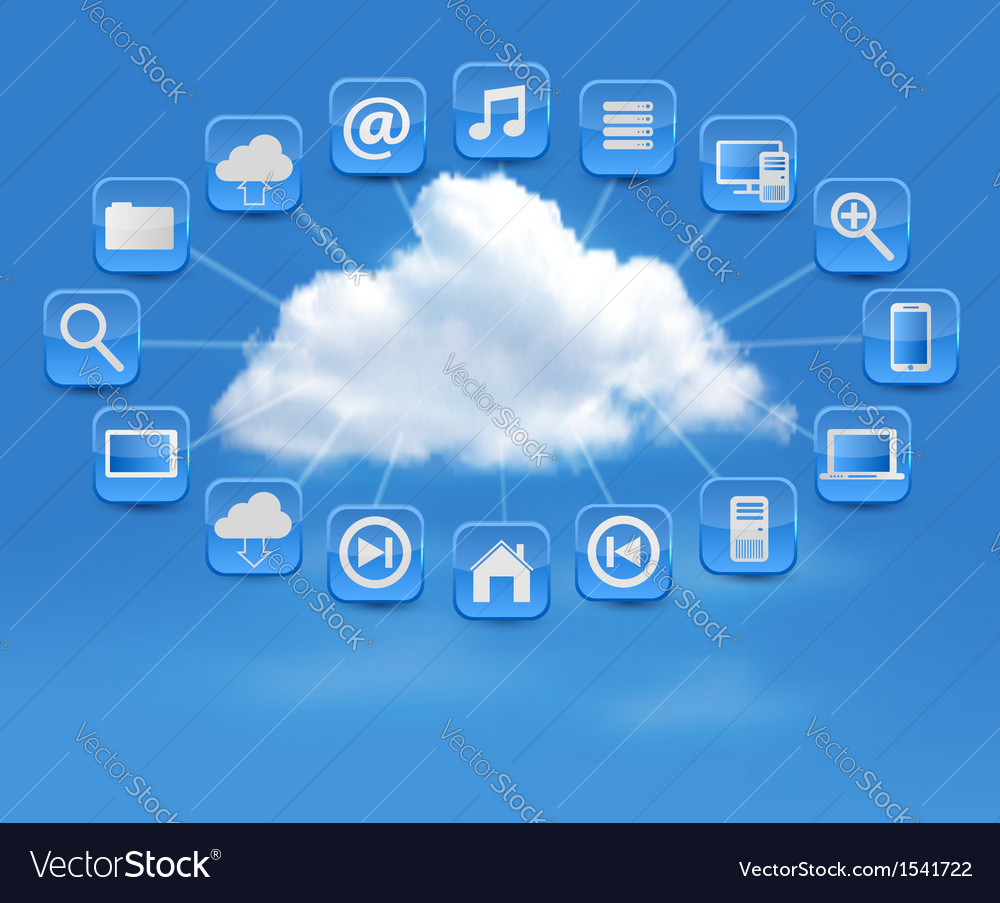 Cloud computing concept background with icons