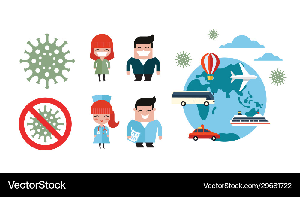 Coronavirus flat style Royalty Free Vector Image