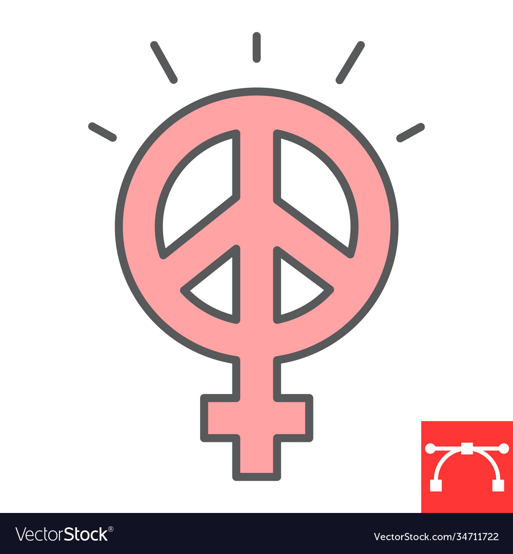 Female Peace Color Line Icon Sexism And Feminism Vector Image 0695