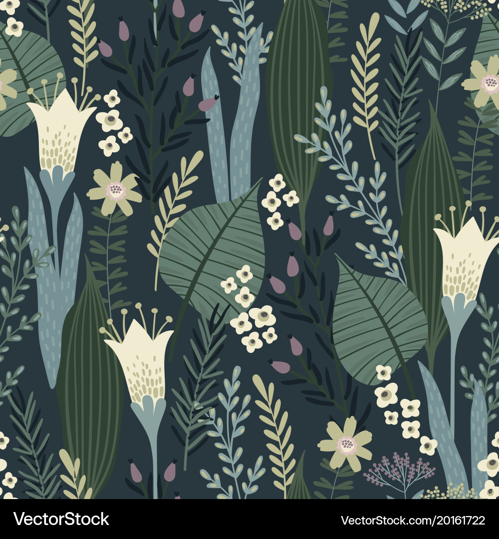 Floral seamless pattern design Royalty Free Vector Image