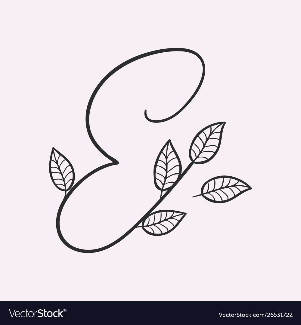 Handwritten Letter E Monogram Or Logo Brand Vector Image