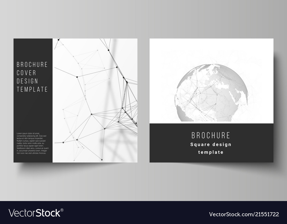 Layout two square format covers design Royalty Free Vector