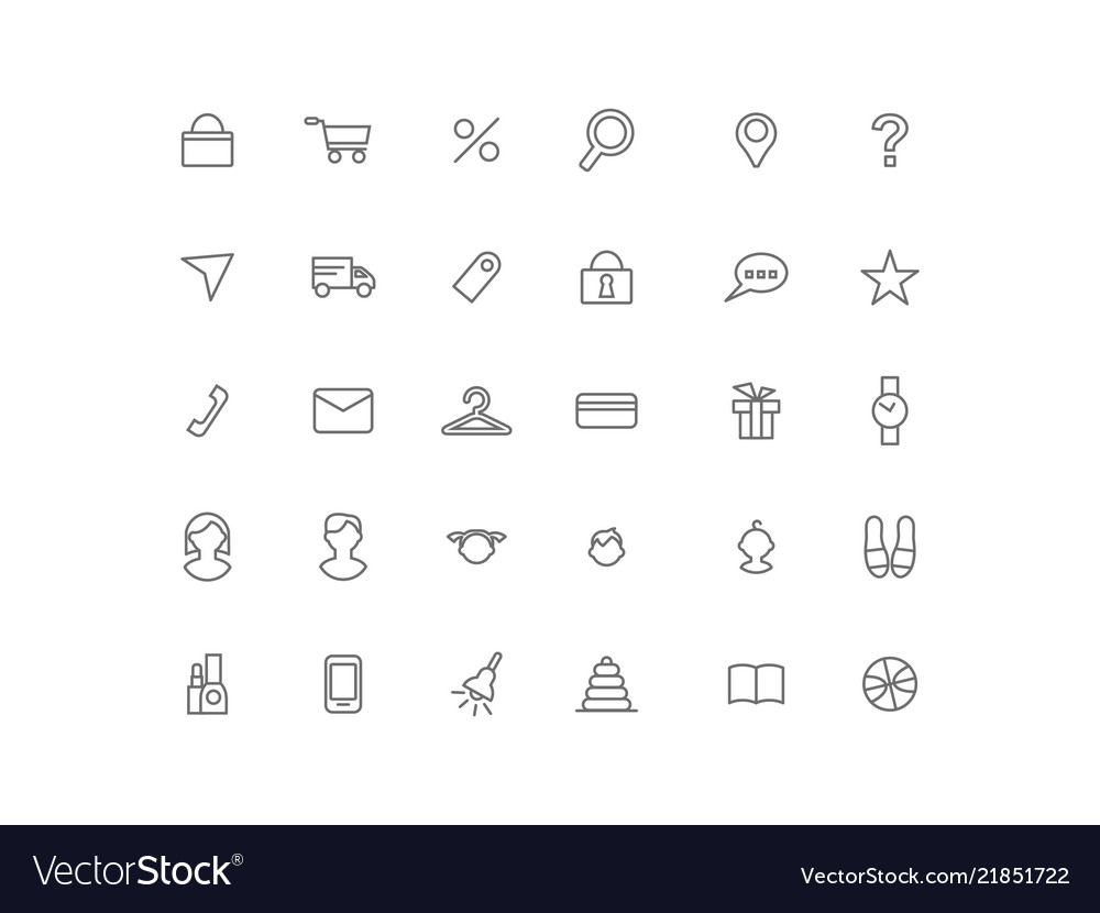 Monochrome icons for online store a set of icons Vector Image