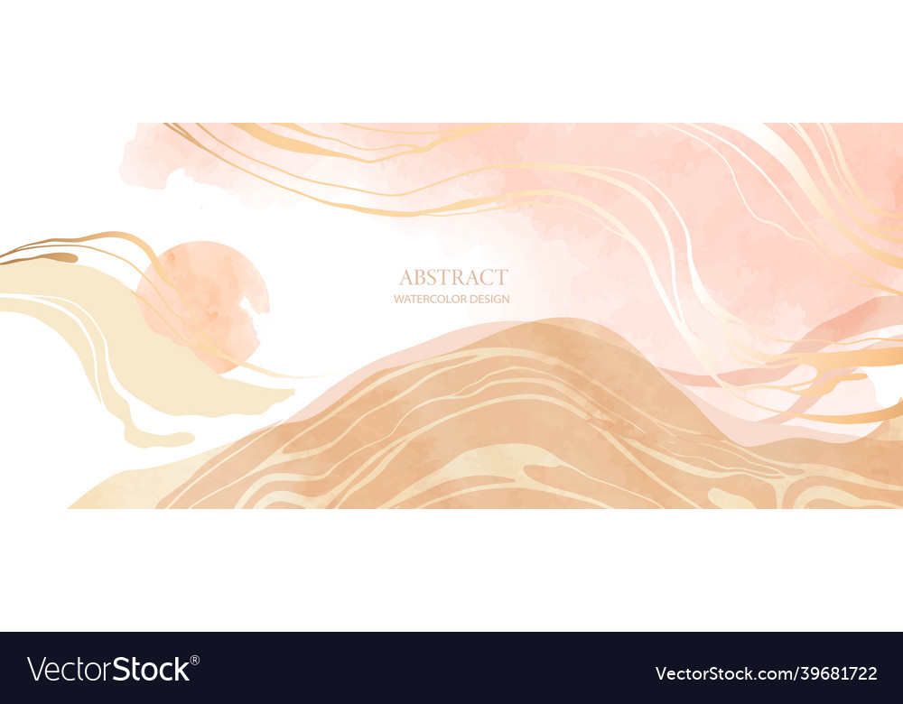 Mountain hills sun clouds abstract art vector image Mountain hills sun clouds abstract art