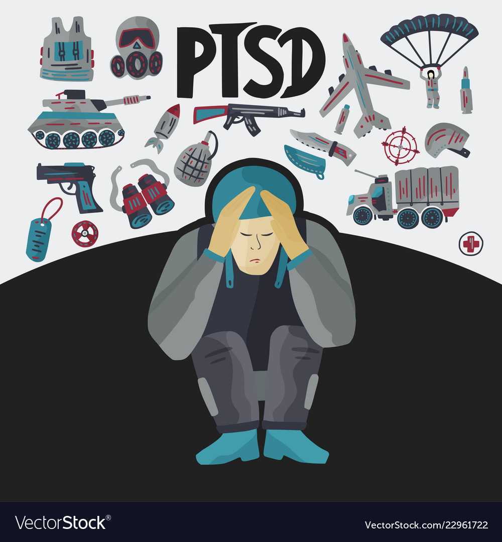 Ptsd Post Traumatic Stress Disorder Royalty Free Vector