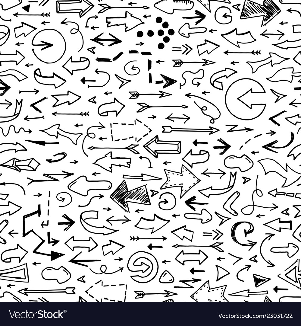 Stylish seamless arrow pattern - doodle style Vector Image