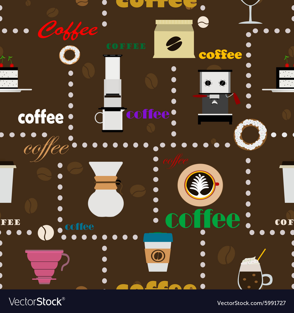 Coffee seamless background Royalty Free Vector Image