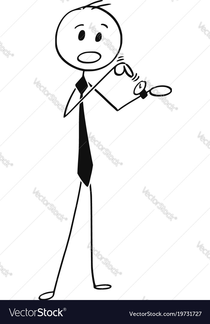 Conceptual cartoon of businessman pointing at Vector Image