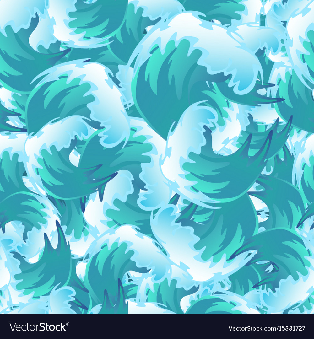 Sea blue water wave seamless pattern ocean border Vector Image
Ocean Water Pattern