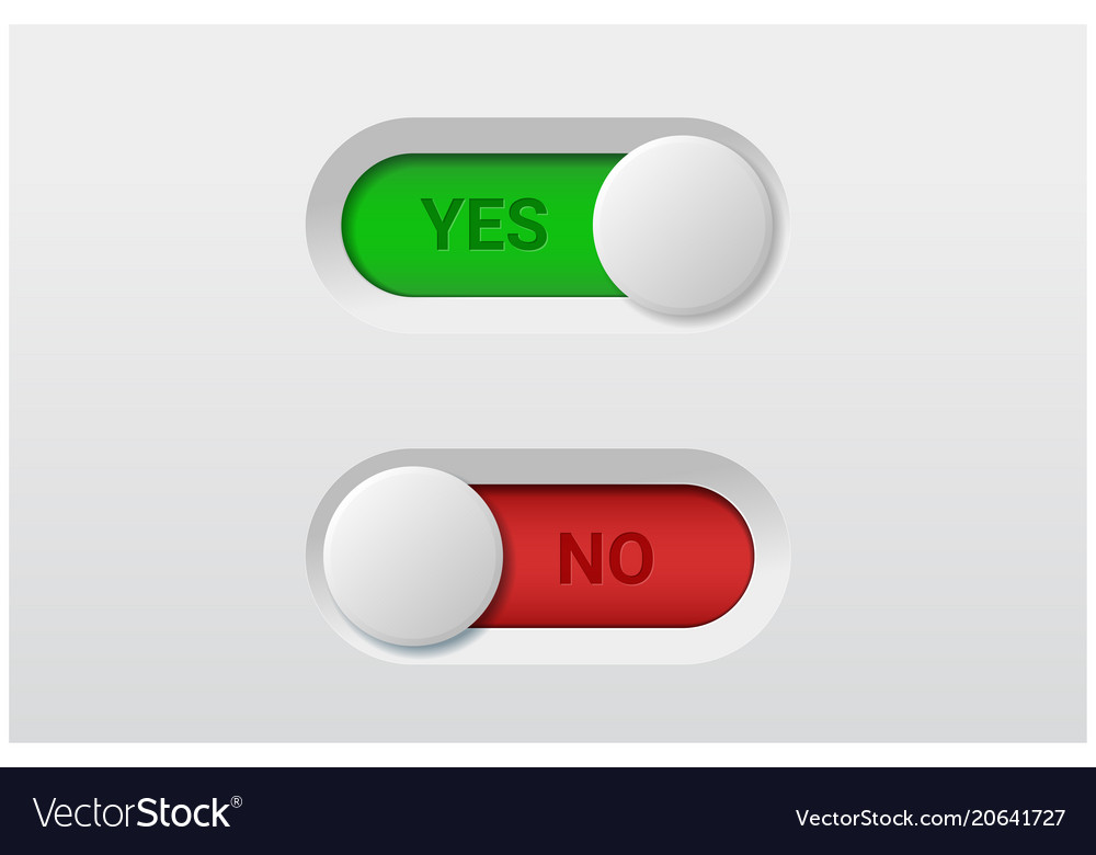 Download Yes and no toggle switch buttons Royalty Free Vector Image