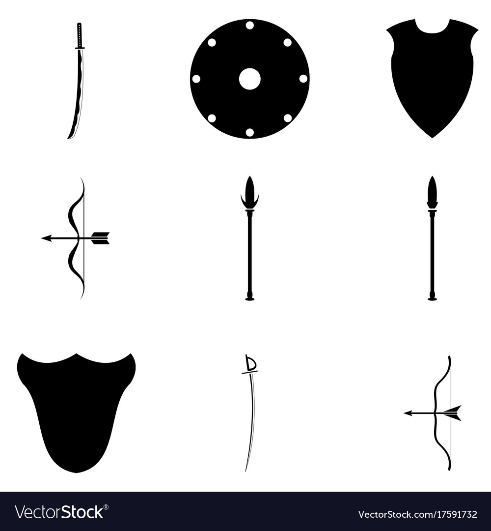 Ancient Weapons Icon Set Royalty Free Vector Image Ancient Weapons Icon Set Royalty Free Vector Image