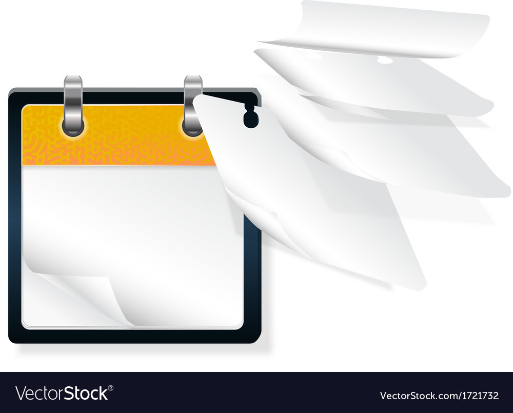 Calendar with flying pages Royalty Free Vector Image