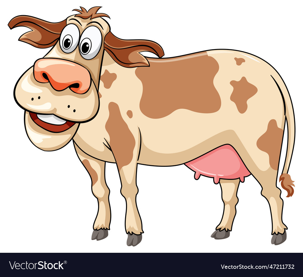 Cow standing in cartoon style Royalty Free Vector Image