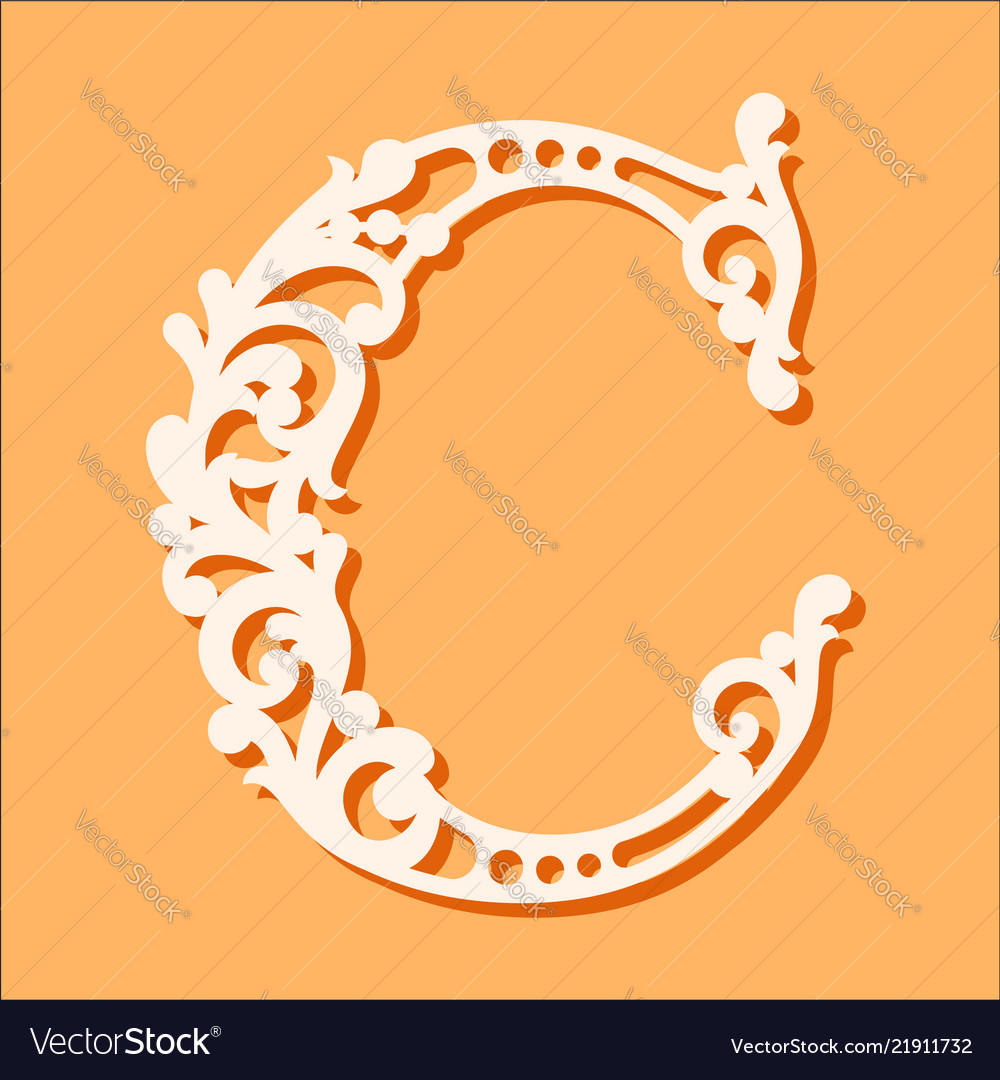 Laser cut template initial monogram letters Vector Image