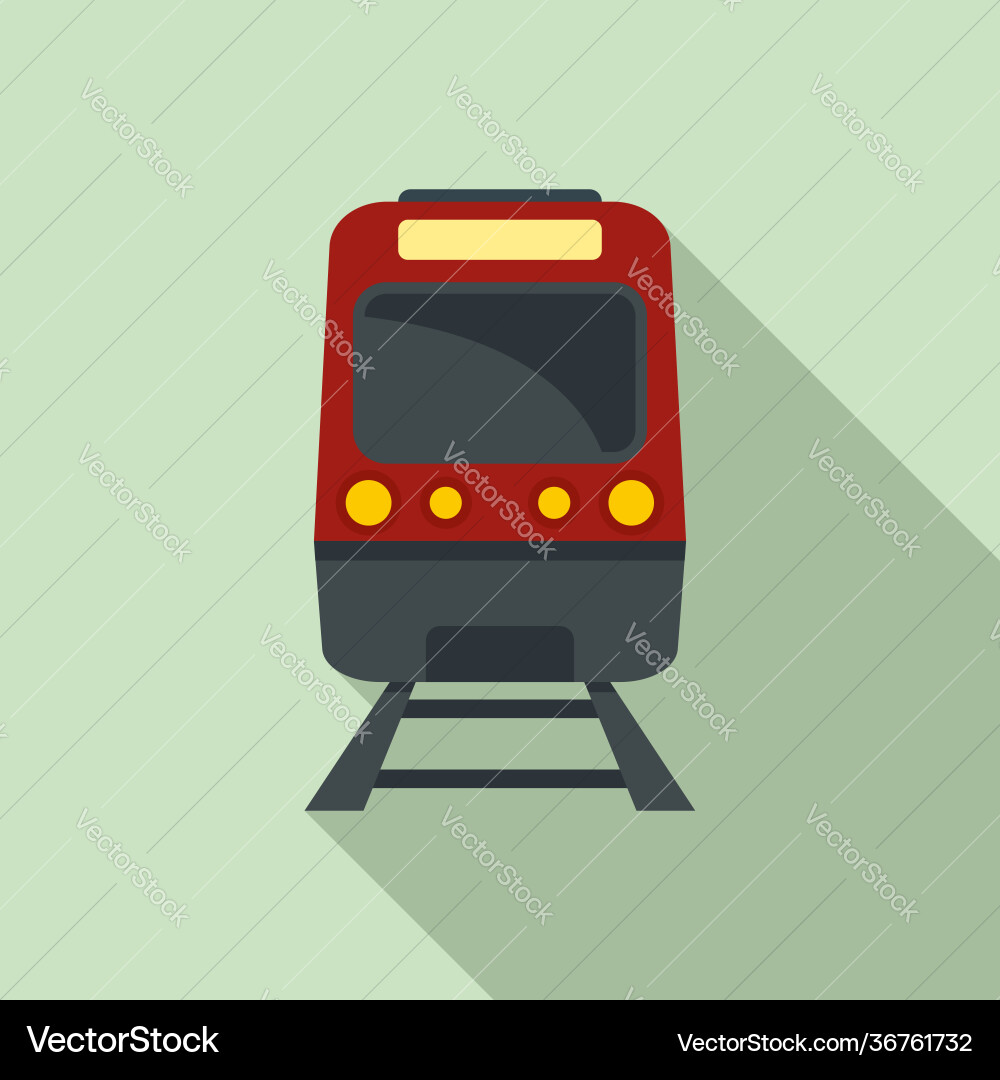Subway train icon flat style Royalty Free Vector Image