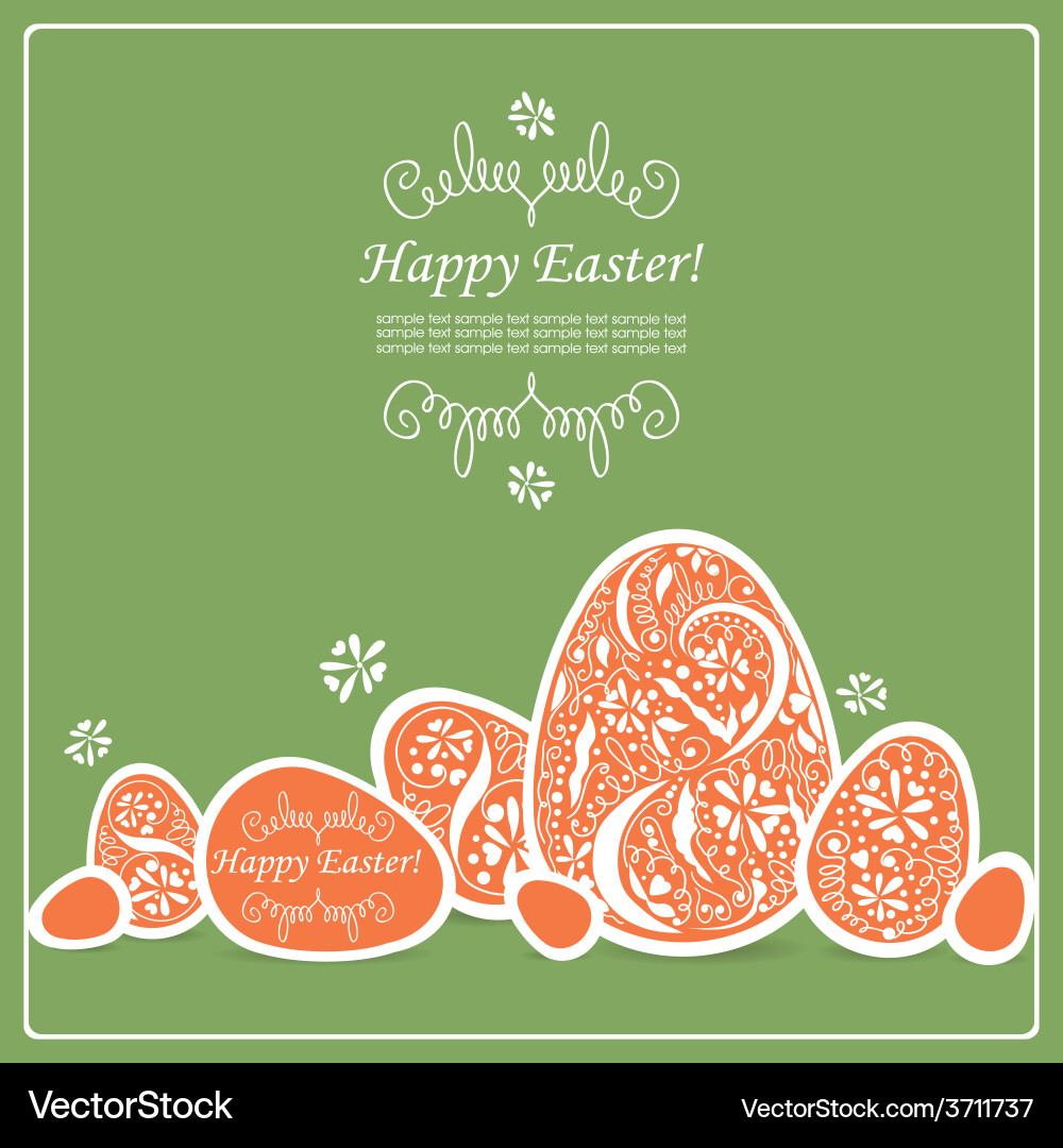 Card with easter eggs Royalty Free Vector Image
