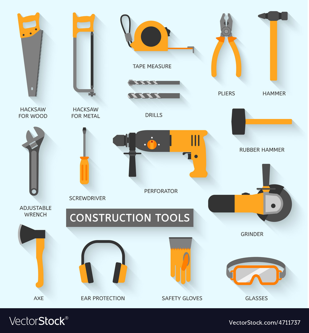 Construction tools icons set Royalty Free Vector Image