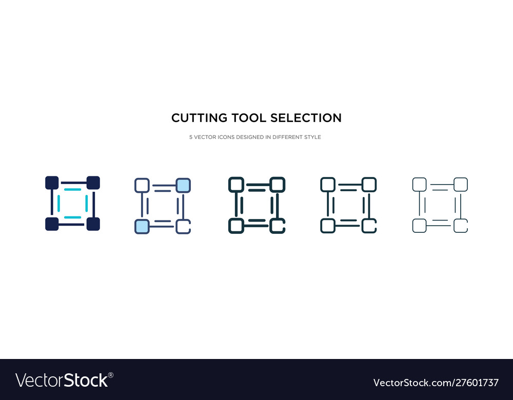 Cutting tool selection icon in different style Vector Image