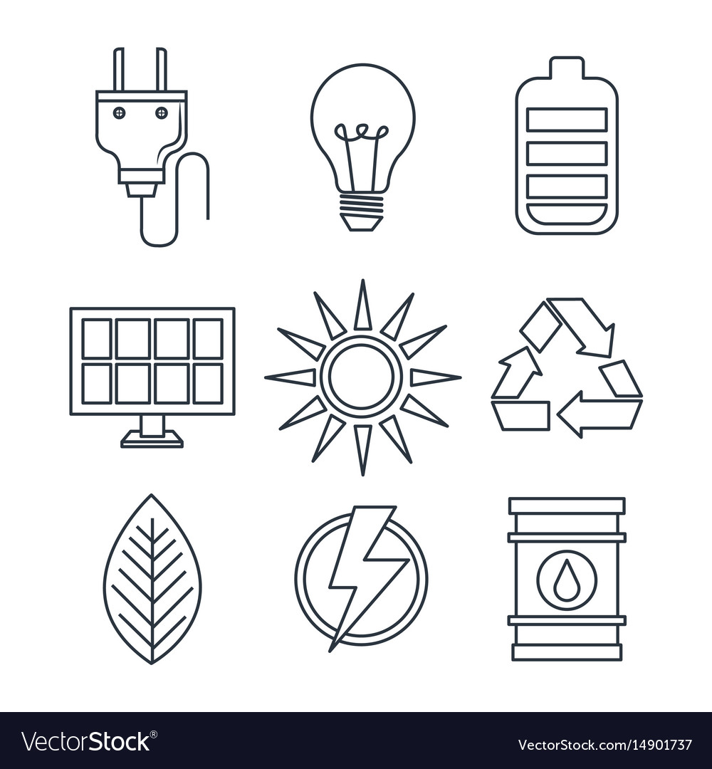 Eco friendly objects set Royalty Free Vector Image