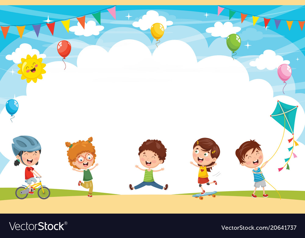 Kids Playing Outside Royalty Free Vector Image