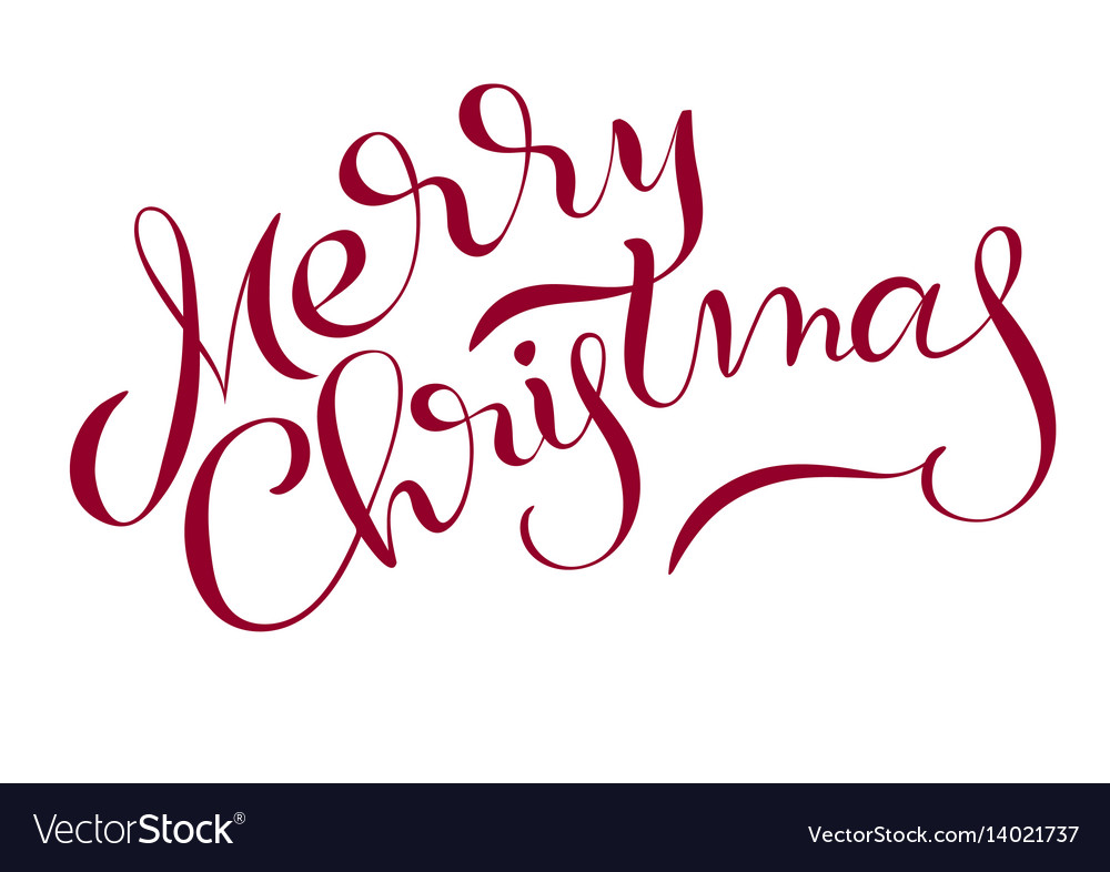 Merry christmas text isolated on white background Vector Image