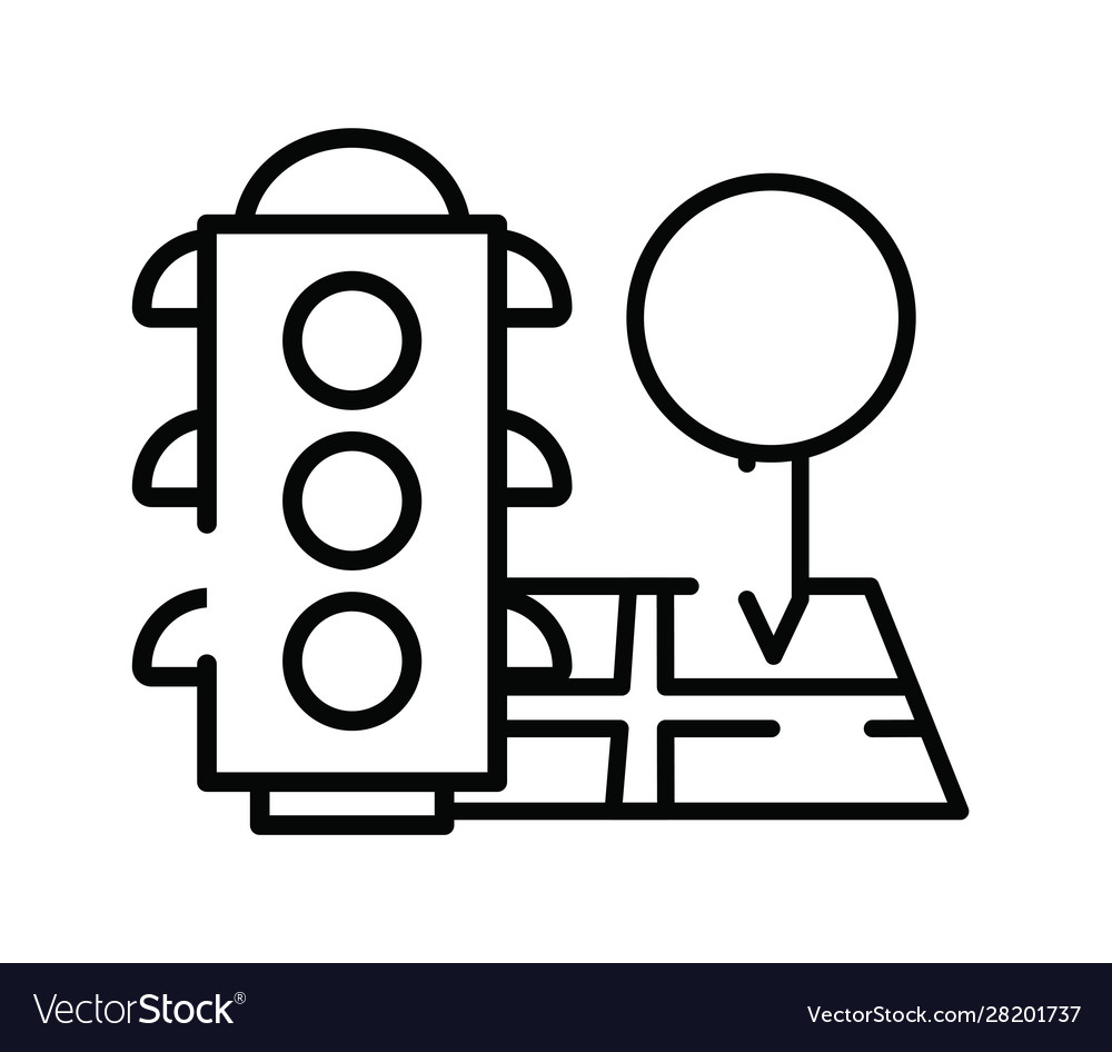 Paper map guide with semaphore Royalty Free Vector Image