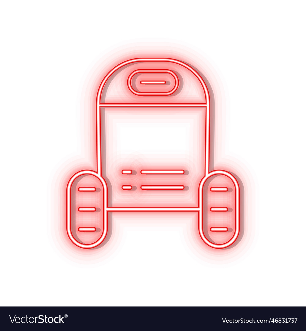 Retro Style Red Neon Icon Robot Car Red Neon Icon Vector Image