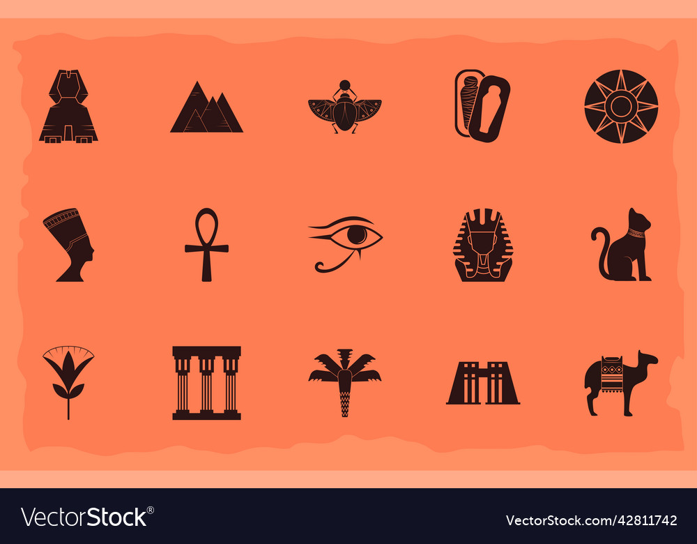 Ancient egypt icon set Royalty Free Vector Image