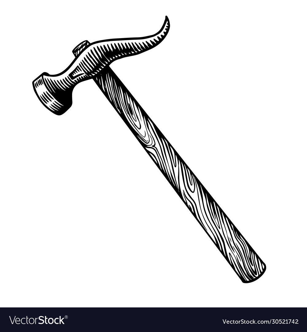 Claw hammer for repair work universal tool or Vector Image