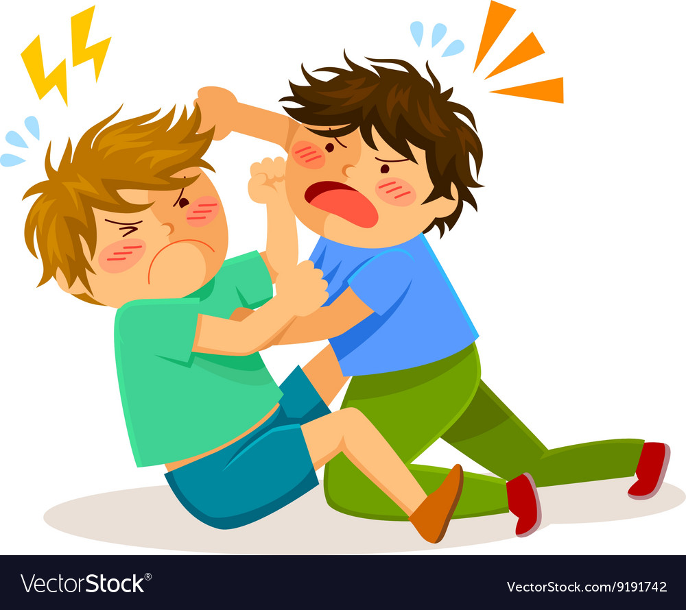 Fighting boys Royalty Free Vector Image - VectorStock, fighting