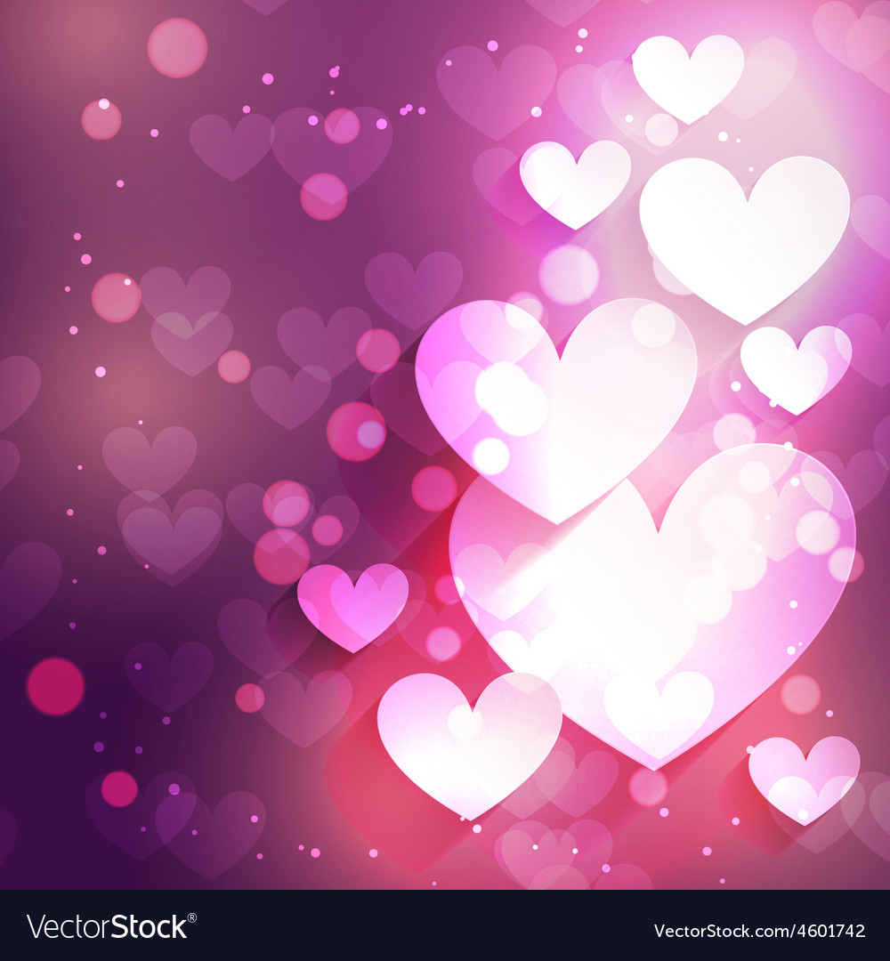 Heart background with bokeh effect Royalty Free Vector Image