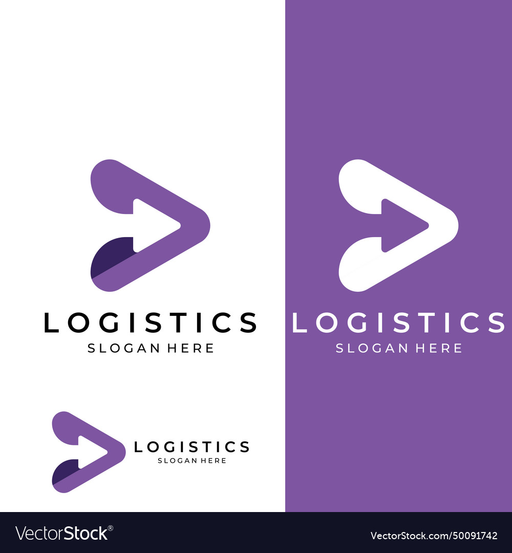 Logistics company logo arrow icon logo fast Vector Image