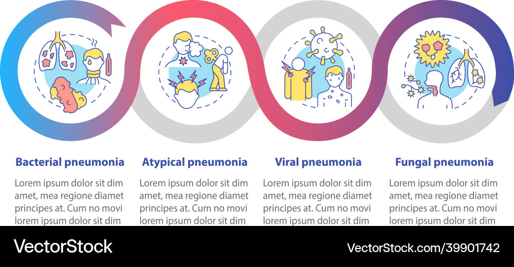 Pneumonia categorization infographic template Vector Image