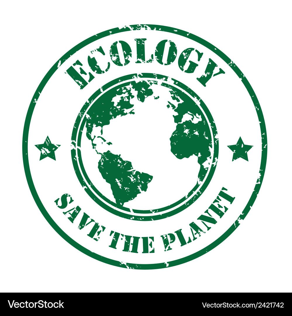 Save Planet Design Over White Background Vector Image