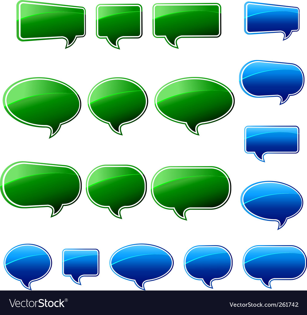 blue and green text bubbles