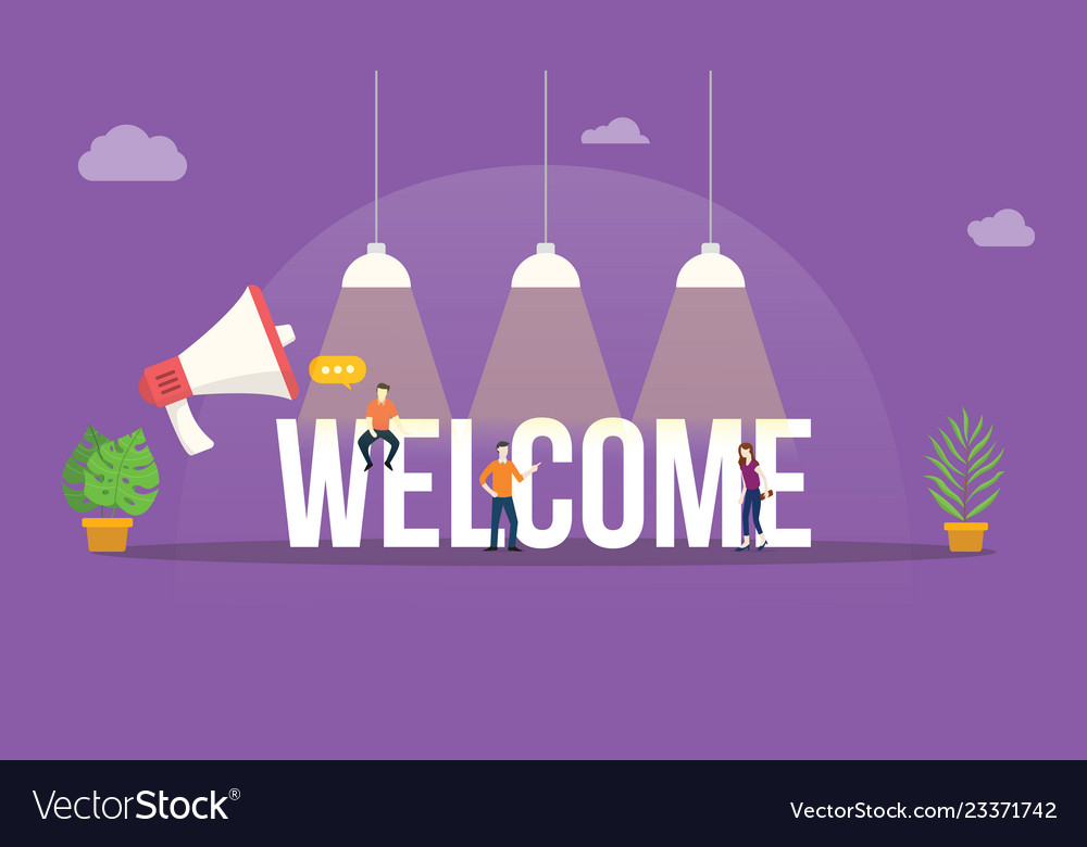 big word text with team people around Vector Image