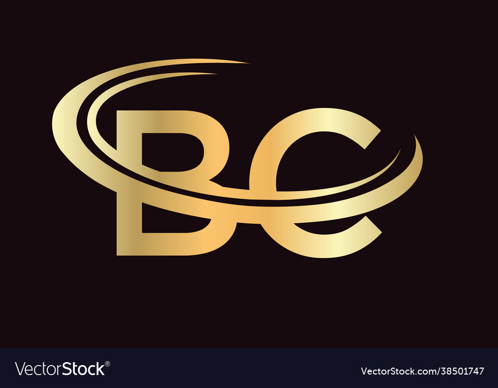 Bc logo design initial letter Royalty Free Vector Image