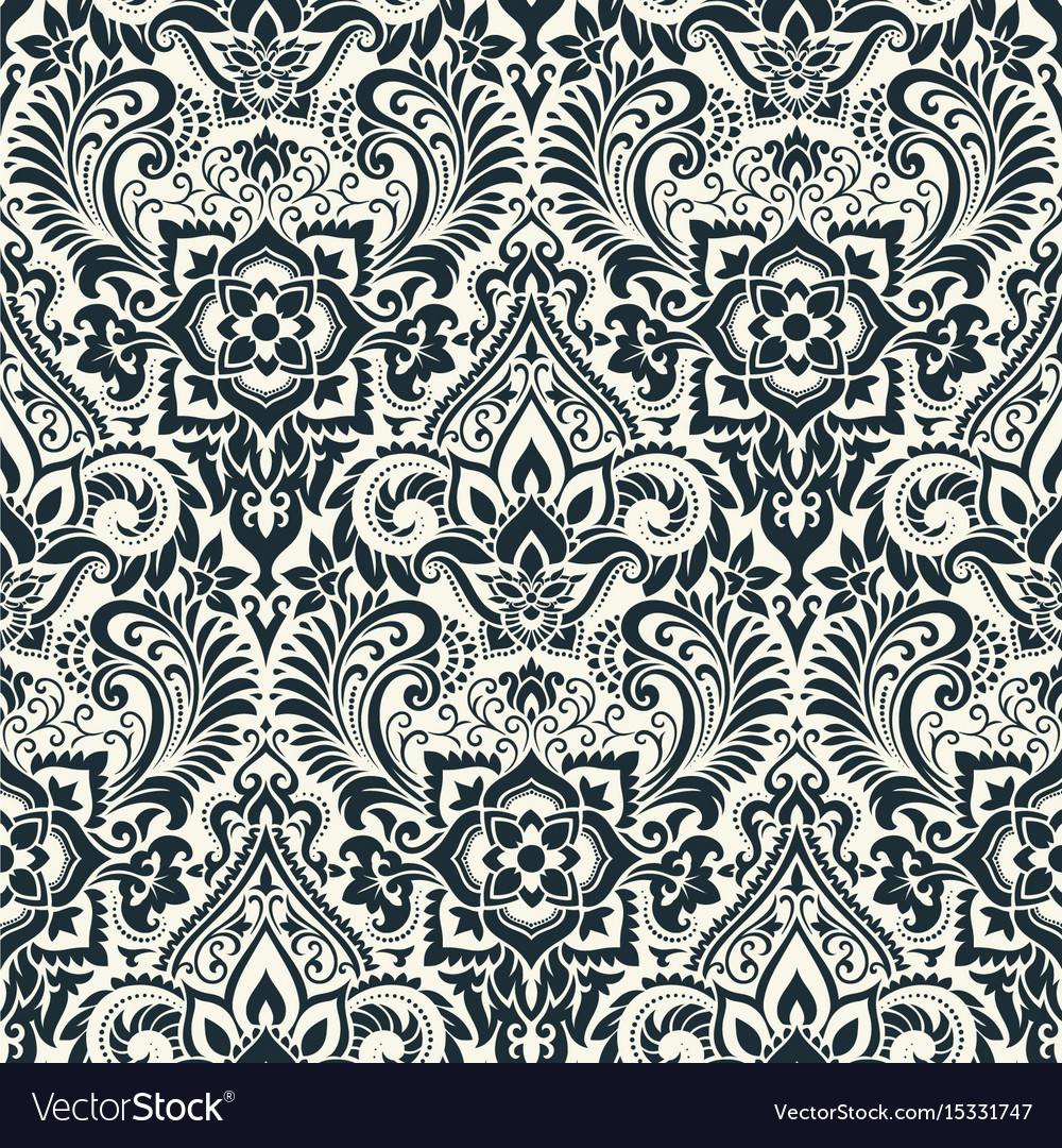 Damask seamless pattern Royalty Free Vector Image