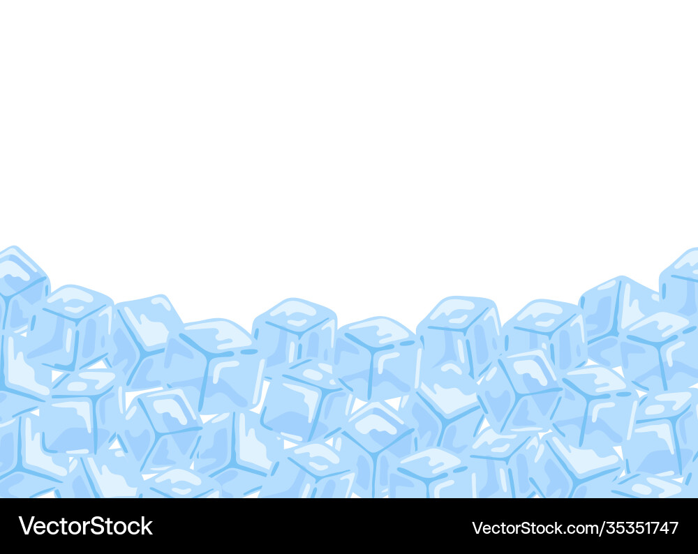 Ice cubes set background blue collection Vector Image