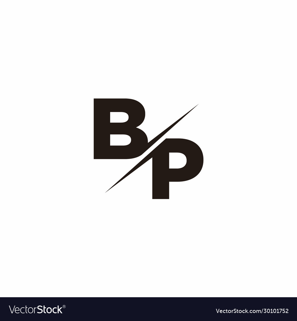 Bp logo letter monogram slash with modern Vector Image