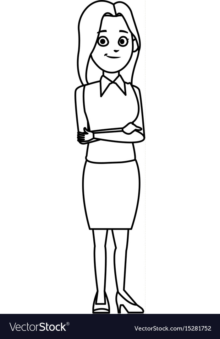 Business woman manager standing gesture Royalty Free Vector