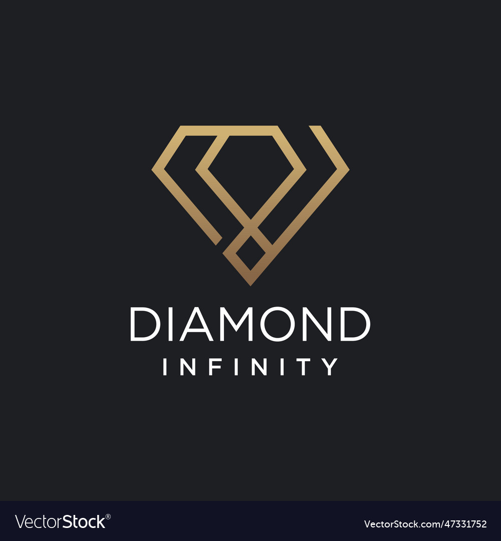 Diamond logo with unique style Royalty Free Vector Image