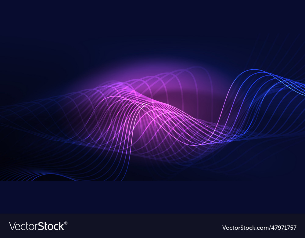 Abstract background neon wave hi-tech design Vector Image