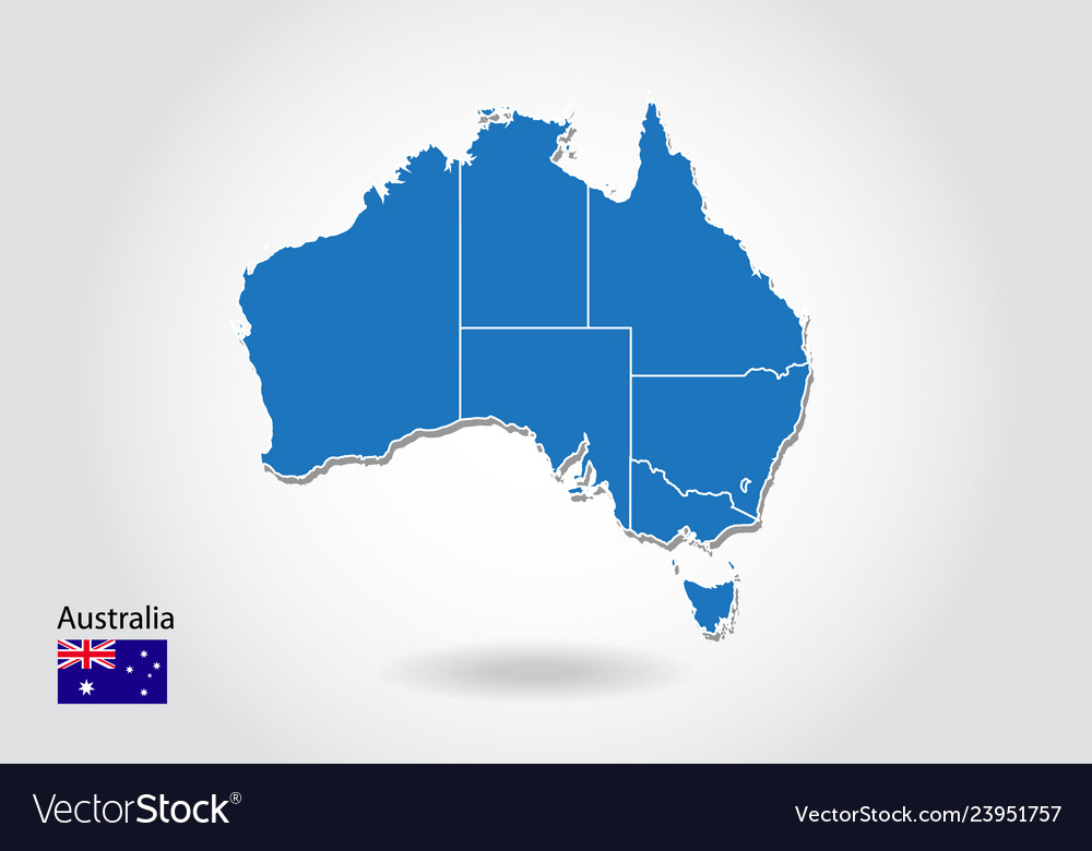 Карта австралии с флагом