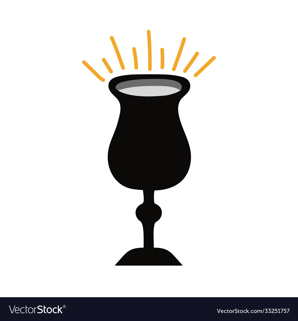 Chalice cup flat style icon Royalty Free Vector Image