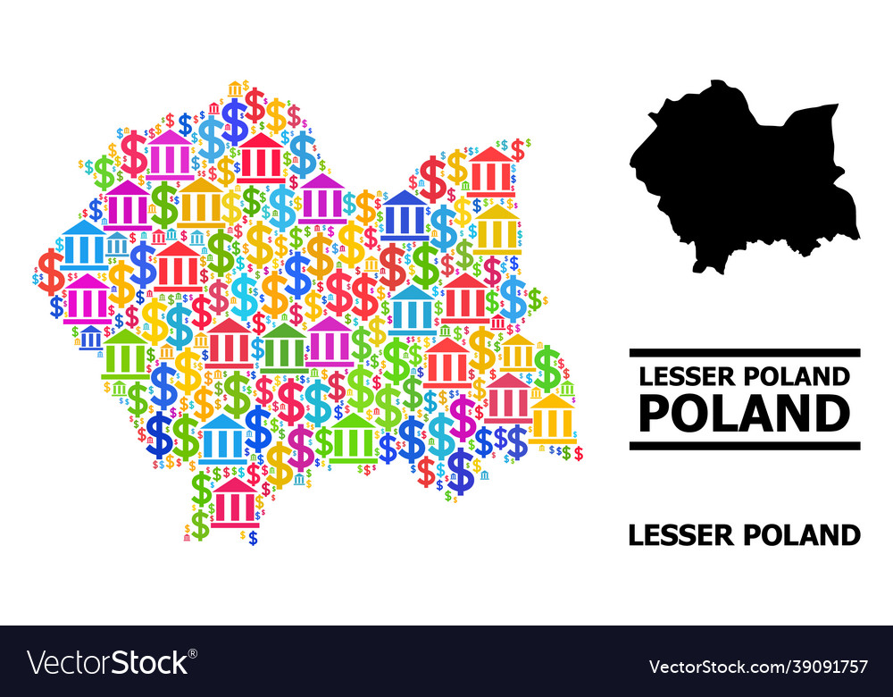 Collage map of lesser poland province Royalty Free Vector