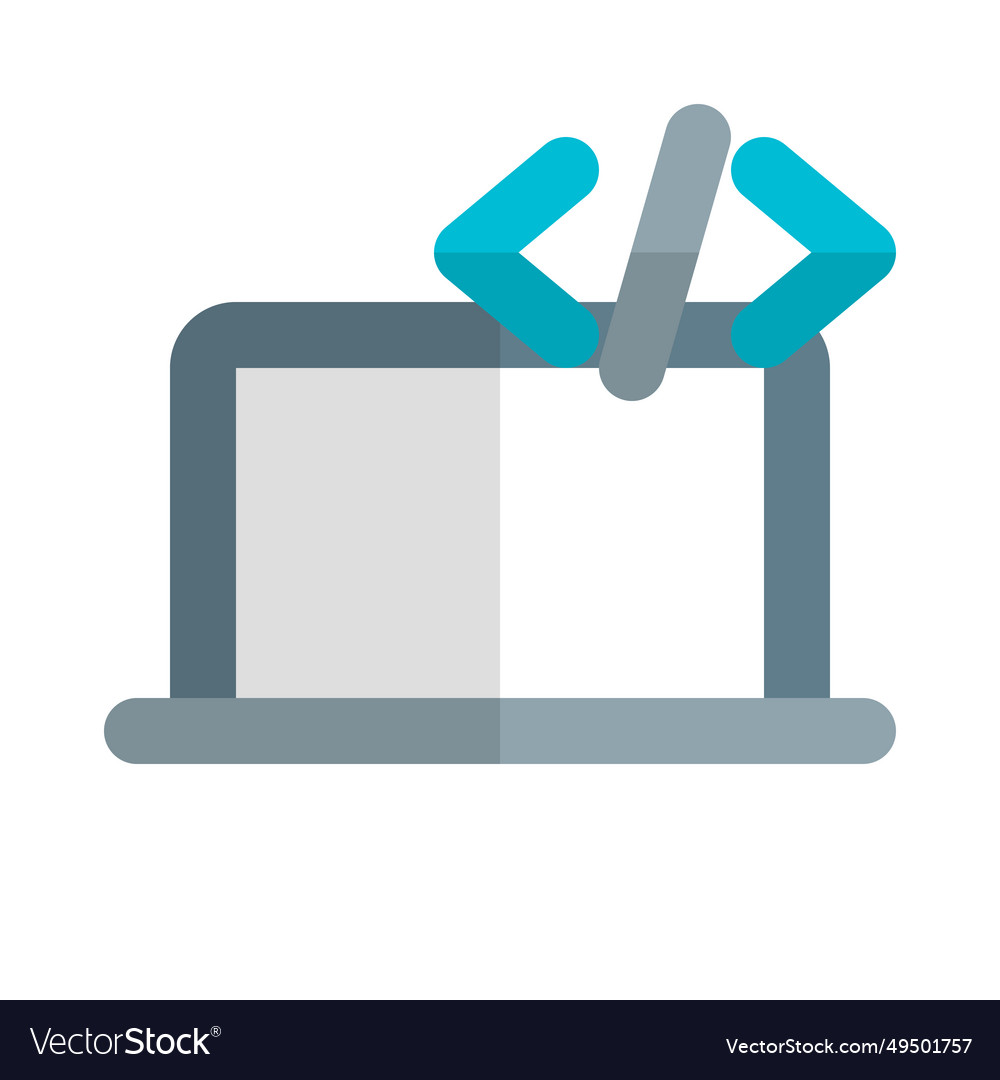 Editing or executing programming in laptop Vector Image